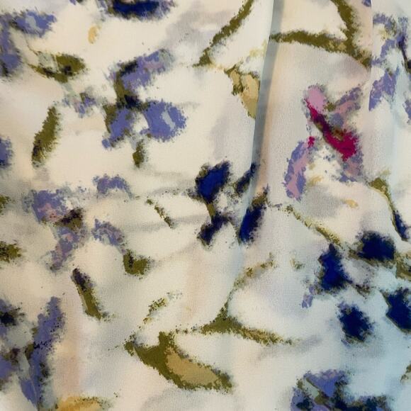 Daniel Rainn 3/4 sleeve flowy blouse cream and purple floral size XS. Workwear - Picture 5 of 5